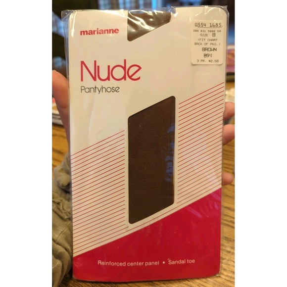 Marianne Accessories - New Vintage Marianne Pantyhose‎ Size B Brown Sandal Toe